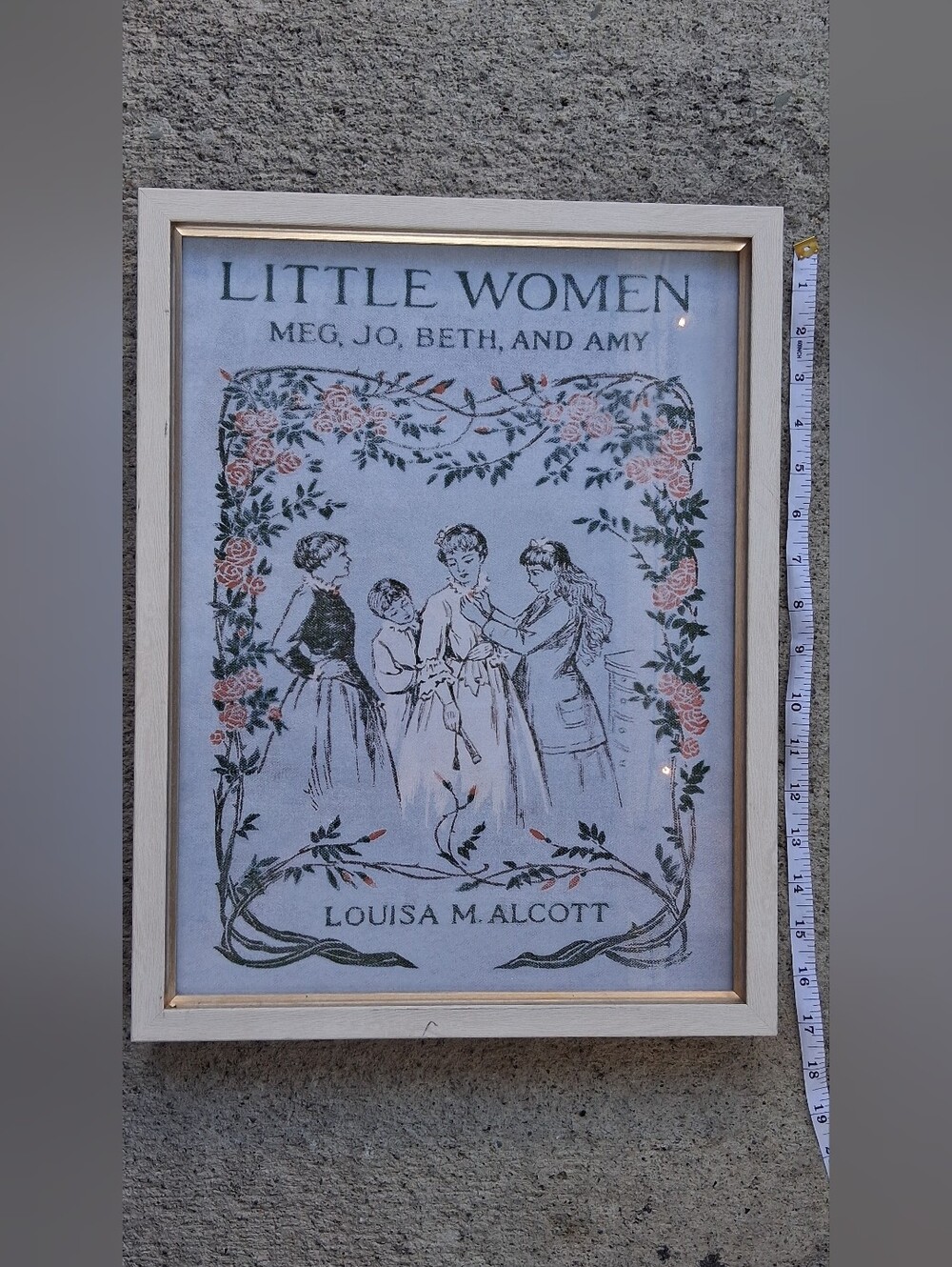 Cost Plus World Market Framed 'Little Women' Print in Cream, Pink & Green